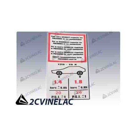 REF 4521. PEGATINA PRESION DE NEUMATICOS.