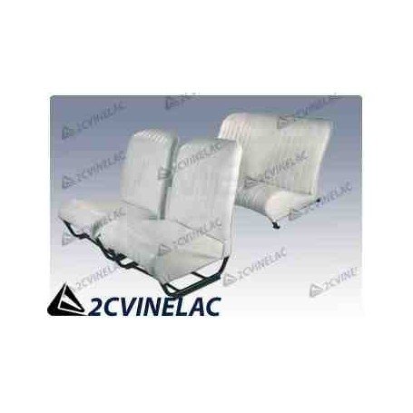 REF 3135. JUEGO FUNDAS ASIENTOS 2CV CON FALDON BLANCO POLAR ASIMETRICO