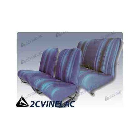 REF 3142. JUEGO FUNDAS CON FALDON SIMETRICA, RAYAS AZULES