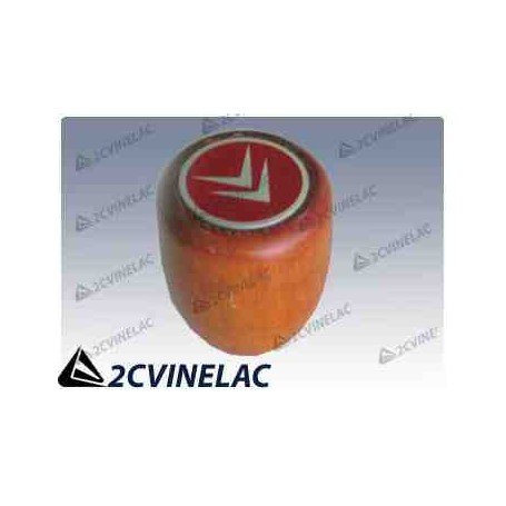 REF 3335. POMO DE MADERA PALANCA DE CAMBIO FONDO ROJO.