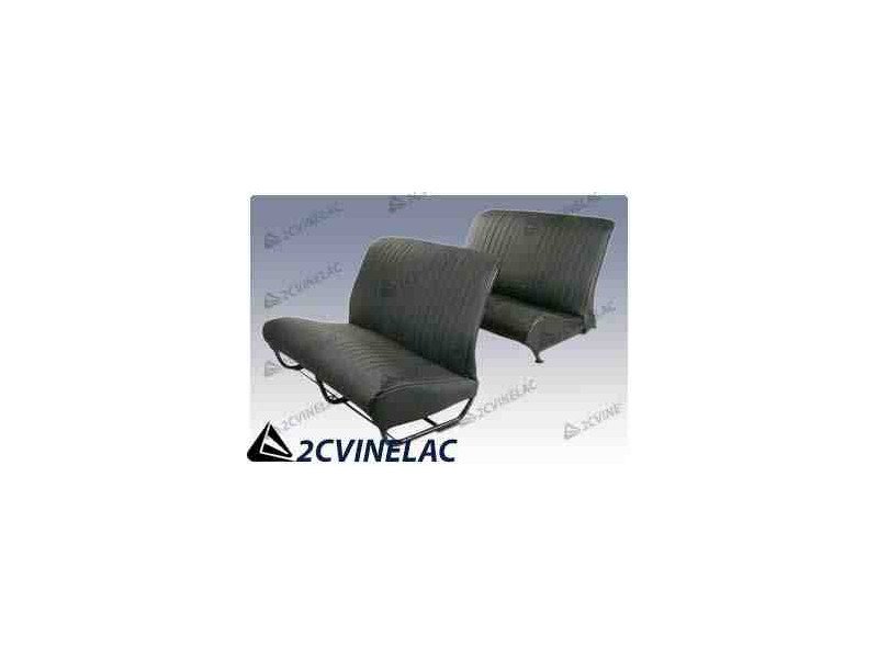 REF 24. JUEGO FUNDAS SKAI NEGRO AIREADO CON FALDON (BANCO DEL+BANCO TRASERO).