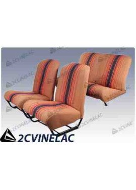 REF 3299. JUEGO FUNDAS CON FALDON SIMETRICA, RAYADO NARANJA