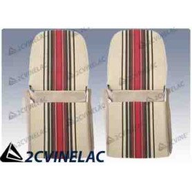 REF 3148. JUEGO FUNDAS CON FALDON RAYAS BEIGE ASIMETRICA