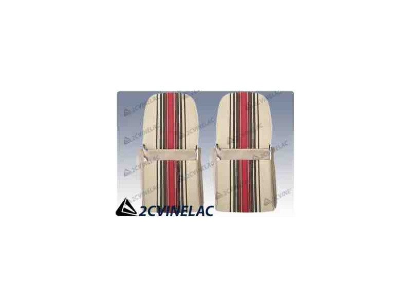 REF 3148. JUEGO FUNDAS CON FALDON RAYAS BEIGE ASIMETRICA