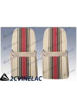 REF 3148. JUEGO FUNDAS CON FALDON RAYAS BEIGE ASIMETRICA