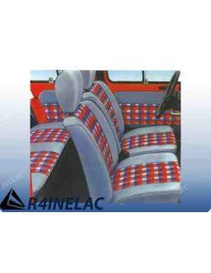 REF 7454. JUEGO TAPICERIA R4 80- ESCOCES ROJO/AZUL.