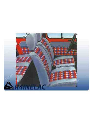 REF 7454. JUEGO TAPICERIA R4 80- ESCOCES ROJO/AZUL.