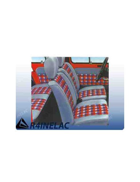 REF 7454. JUEGO TAPICERIA R4 80- ESCOCES ROJO/AZUL.