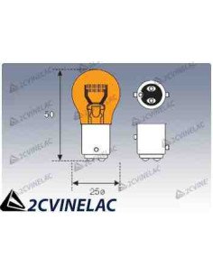 REF 863. BOMBILLA LUZ DE FRENO 12V 21/5W BAY15d NARANJA. 2