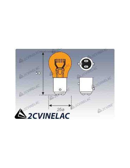 REF 863. BOMBILLA LUZ DE FRENO 12V 21/5W BAY15d NARANJA.