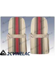 REF 3148. JUEGO FUNDAS CON FALDON RAYAS BEIGE ASIMETRICA