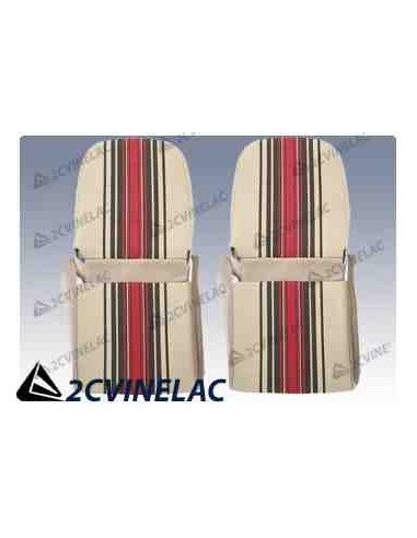 REF 3148. JUEGO FUNDAS CON FALDON RAYAS BEIGE ASIMETRICA