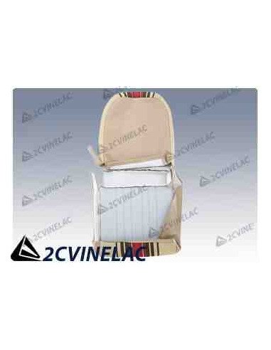 REF 3148. JUEGO FUNDAS CON FALDON RAYAS BEIGE ASIMETRICA