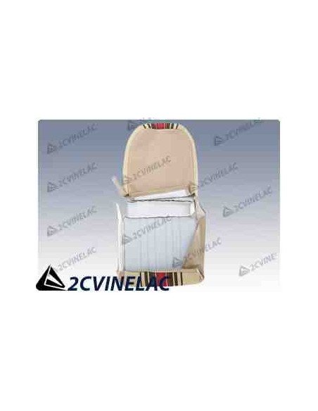 REF 3148. JUEGO FUNDAS CON FALDON RAYAS BEIGE ASIMETRICA