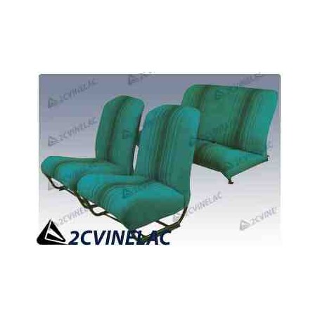 REF 3145. JUEGO FUNDAS FALDON RAYADO VERDE ASIMETRICA.